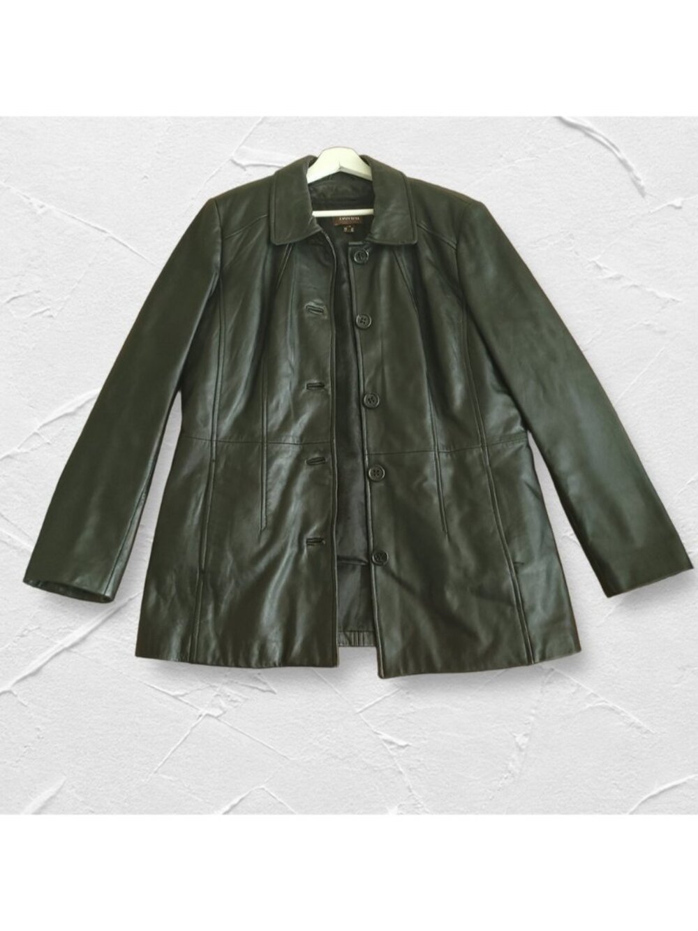 Danier Leather Midi Jacket Goth Retro Trench Black (UK 18)